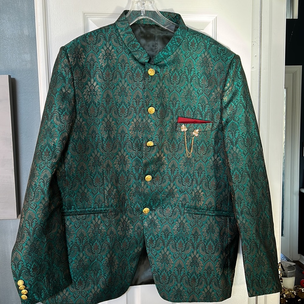 Nehru jacket green